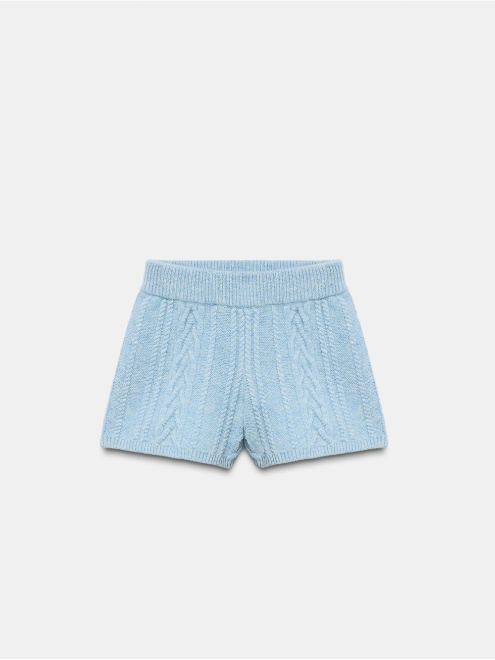 Zara Light Blue Cable Knit Women's Athletic Shorts